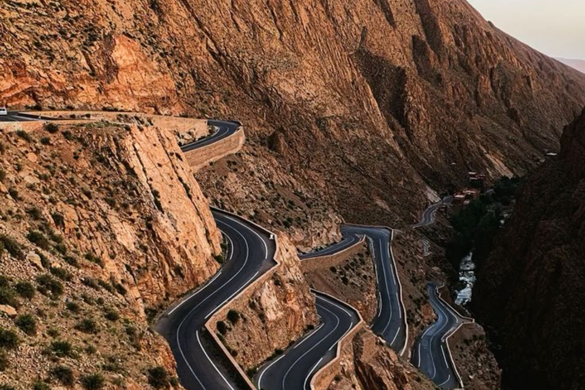 Dades Valley Morocco scenic landscape with mountains and dramatic rock formations
