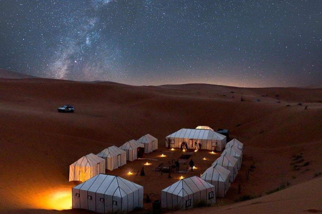 Berber camp Morocco Sahara desert night stars sunset camel ride memory